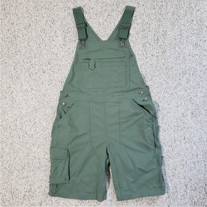 Women's Heirloom cottagecore Gardening Short Overalls in Fir